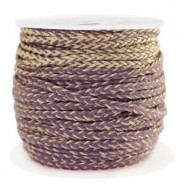 Hilo macramé trenzado 2mm - Dorado-lavanda escarchada